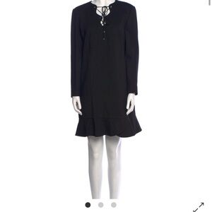 Emilio Pucci Crew Neck Mini Black Lace-Up Dress Size 6